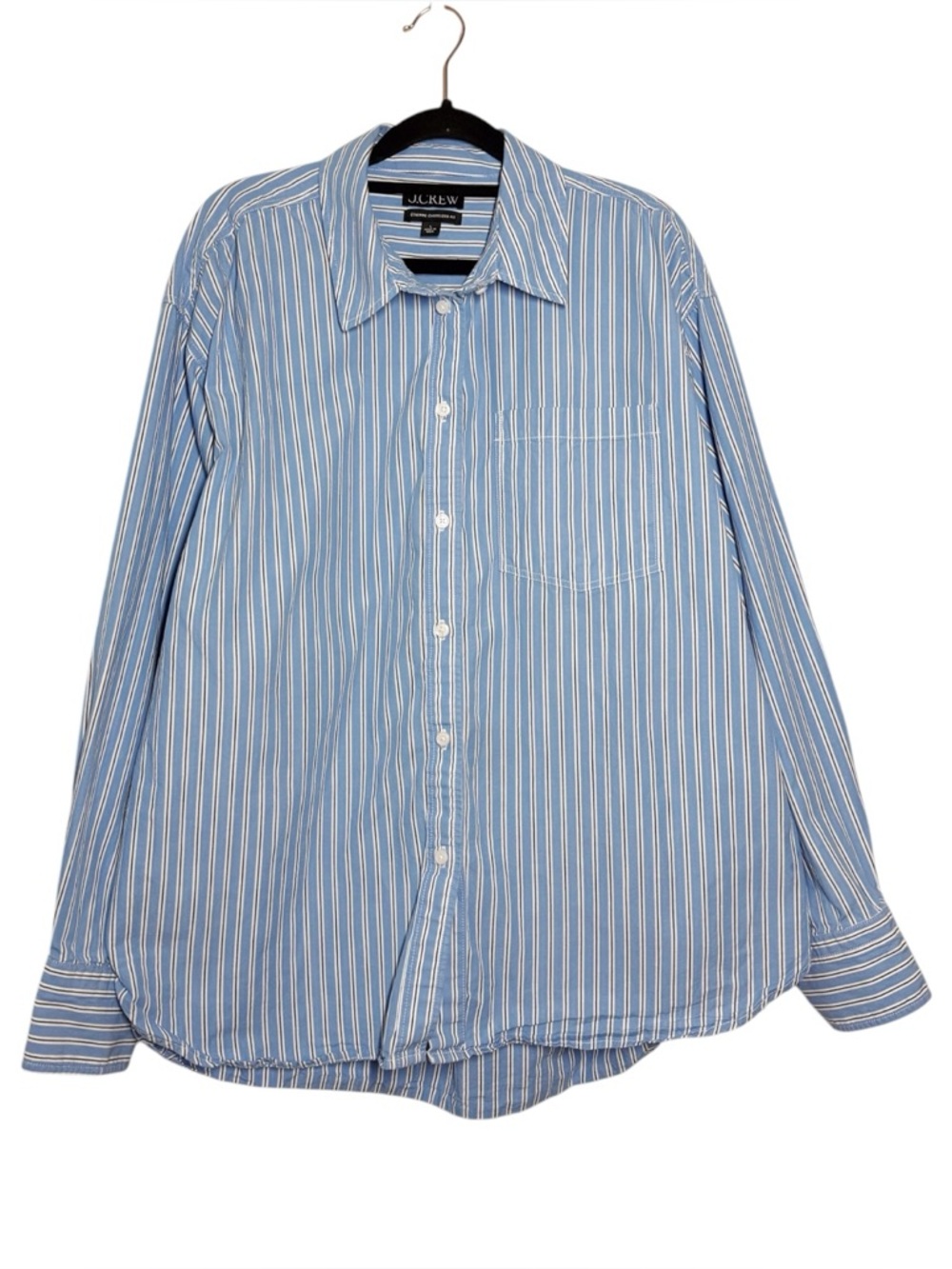 J. Crew Light Blue Striped Cotton Oversized Etienne Button Up Shirt Large